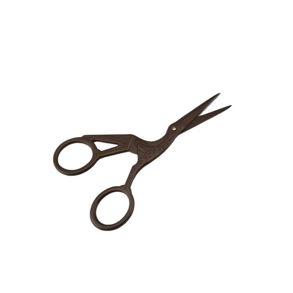 Metal  Makas Sade Süslenmemiş Kuğu Modeli Söz Nişan Makası   Bakır