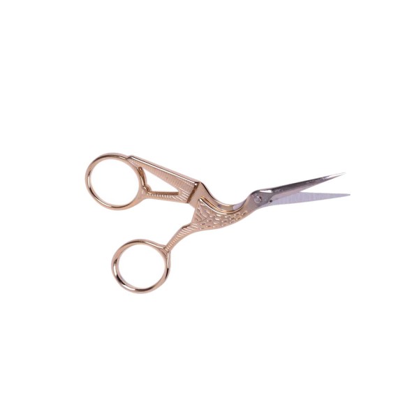 Metal  Makas Sade Süslenmemiş Kuğu Modeli Söz Nişan Makası   Gold