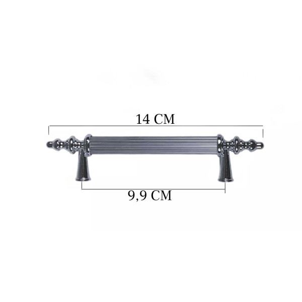 Kulp Silindir Çizgili  Zamak Kulp  Model 14 CM (2 Adet)  Gümüş