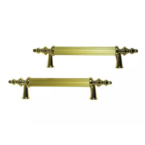 Kulp Silindir Çizgili  Plastik  Model 14 CM (2 Adet)  Gold