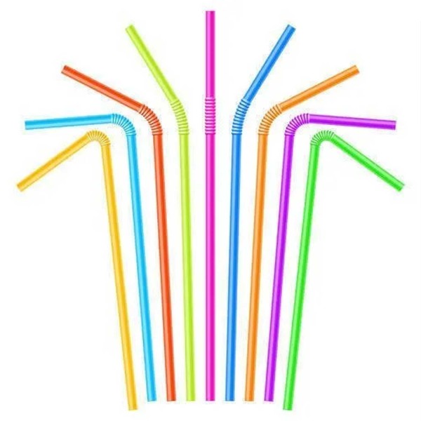Plastik  Pipet 8 MM Karışık Renkli 26 CM (50 Adet)
