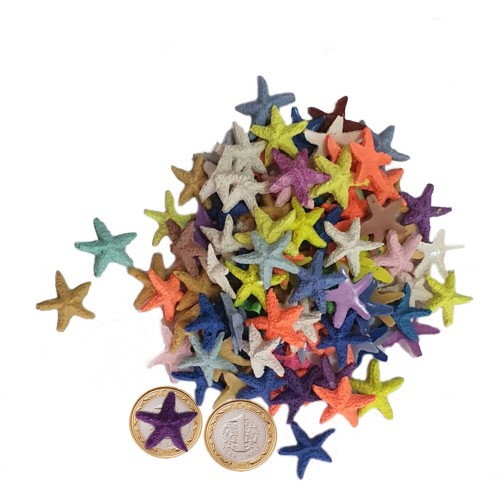 Polyester Deniz Yıldızı Tombul Model 2.2 CM (100 Adet)  Karışık Renk