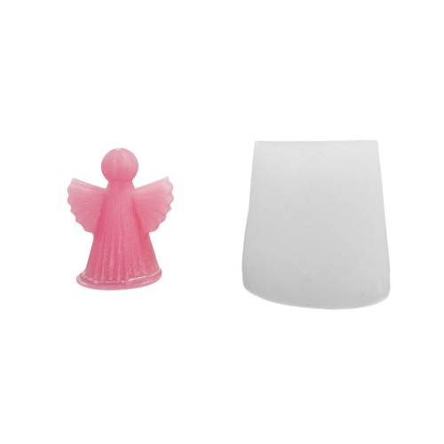 Silikon 3D Dik Çizgili Minimalist Melek Mum Kalıbı