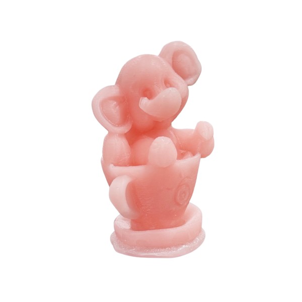 Silikon 3D Fincanın İçine Oturmuş Sevimli Fil Mum Kalıbı Silikon 3D Fincanın İçine Oturmuş Sevimli Fil Mum Kalıbı