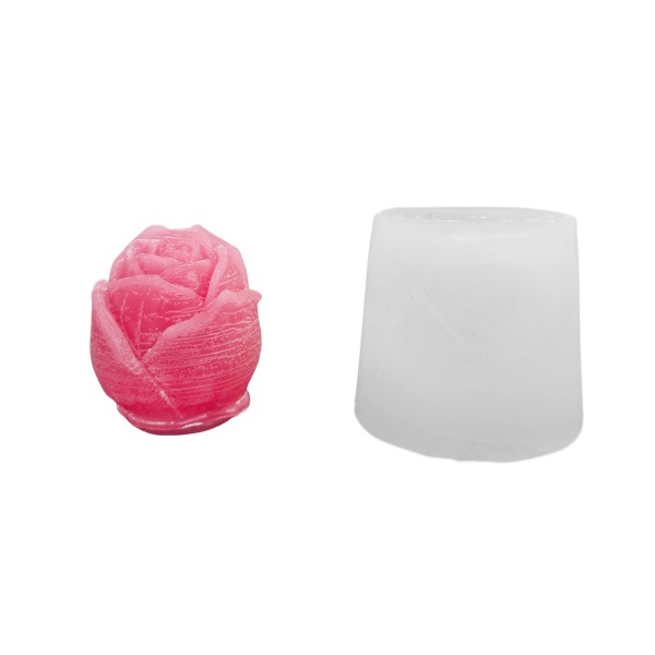 Silikon 3D Gül Goncası Mum Kalıbı Silikon 3D Gül Goncası Mum Kalıbı