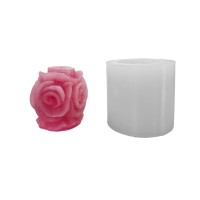 Silikon 3D Gül Sütunu Mum Kalıbı Silikon 3D Gül Sütunu Mum Kalıbı