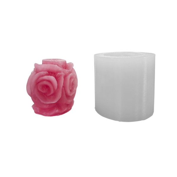 Silikon 3D Gül Sütunu Mum Kalıbı Silikon 3D Gül Sütunu Mum Kalıbı