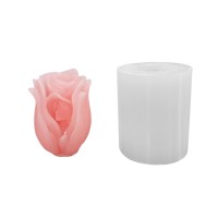 Silikon 3D Gülün İçinde Kadın Siluetli Mum Kalıbı