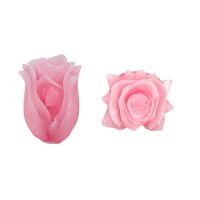 Silikon 3D Gülün İçinde Kadın Siluetli Mum Kalıbı