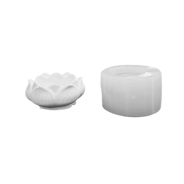 Silikon 3D Lotus Çiçeği Model Taş Tozu Mumluk Kalıbı