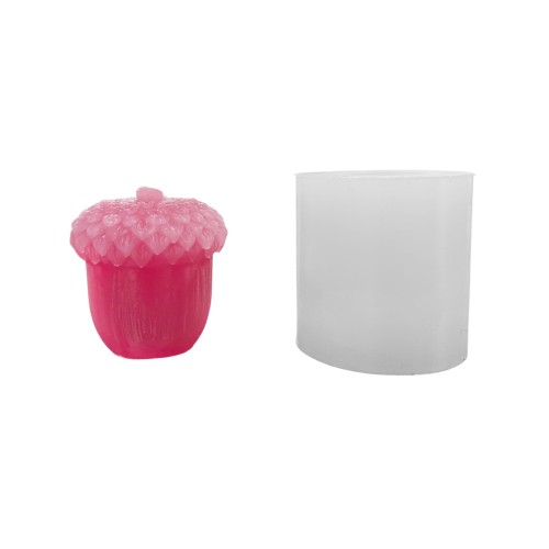 Silikon 3D Meşe Palamudu Mum Kalıbı