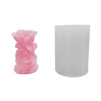 Silikon 3D Vazo Formlu Gül Mum Kalıbı Silikon 3D Vazo Formlu Gül Mum Kalıbı