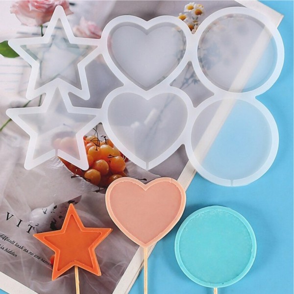 Silikon Çok Şekilli Lolipop Kalıbı (Yıldız, Yuvarlak, Daire) - Şeker & Çikolata Kalıbı Silikon Çok Şekilli Lolipop Kalıbı (Yıldız, Yuvarlak, Daire) - Şeker & Çikolata Kalıbı