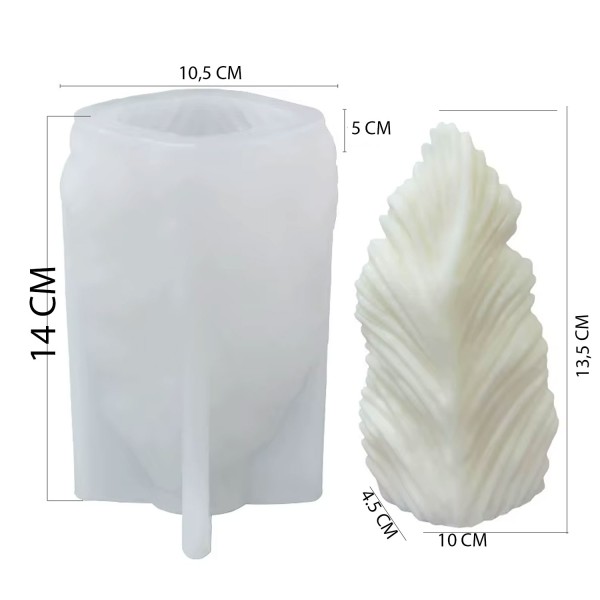 Silikon Mum 3D Geometrik Büyük Boy Yaprak Sabun Beton Ve Taş Tozu Kalıbı