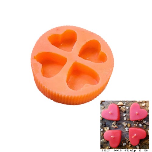 Silikon Kalıp 4 Lü Tealight Mum Kalıbı S6327