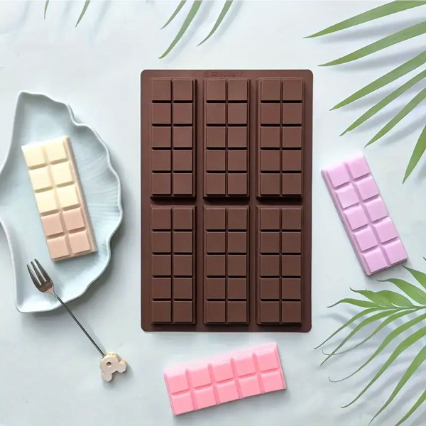 Silikon Kalıp Dubai Çikolata Bar ve Kek Kare Desenli Tablet Dubai Çikolata Kalıbı 6 Lı Silikon Kalıp Dubai Çikolata Bar ve Kek Kare Desenli Tablet Dubai Çikolata Kalıbı 6 Lı