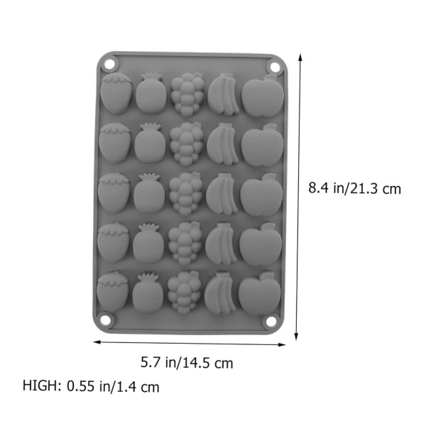Silikon Meyve Figürleri (Çilek, Ananas, Üzüm, Muz, Elma) Haribo Çikolata Ve Jelibon Kalıbı