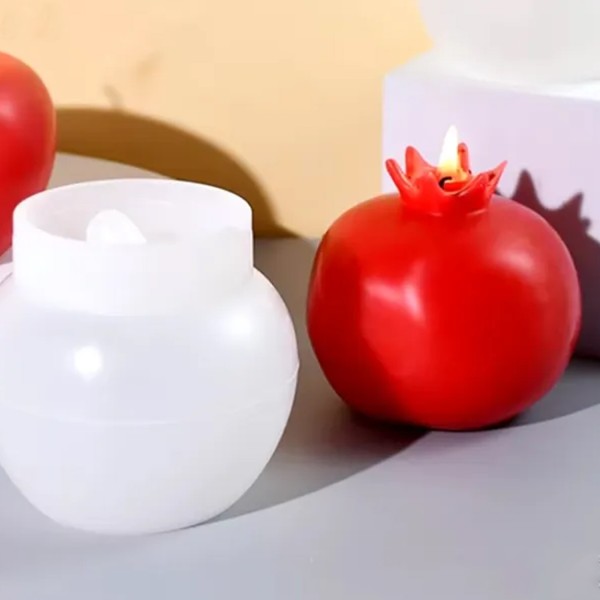 Silikon Mum 3D Nar Model Sabun Beton Ve Taş Tozu Kalıbı