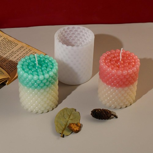 Silikon Mum Boncuk Kabarcıklı Sabun Kalıbı Sütun Mum Kalıbı 6.7X7.8 CM
