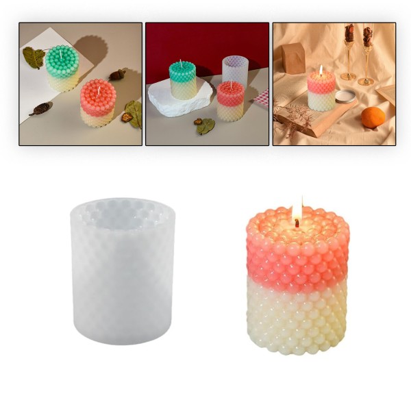 Silikon Mum Boncuk Kabarcıklı Sabun Kalıbı Sütun Mum Kalıbı 6.7X7.8 CM