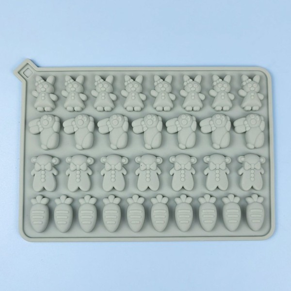 Silikon Tavşan Hayvan Havuç Figürleri Haribo Çikolata Ve Jelibon Kalıbı