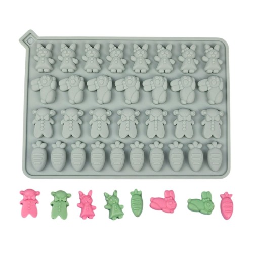 Silikon Tavşan Hayvan Havuç Figürleri Haribo Çikolata Ve Jelibon Kalıbı