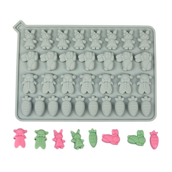 Silikon Tavşan Hayvan Havuç Figürleri Haribo Çikolata Ve Jelibon Kalıbı