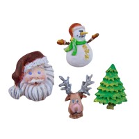 Silikon Yılbaşı Temalı (Kardan Adam, Geyik, Noel Baba, Çam Ağacı) Şeker Hamuru Kalıbı Silikon Yılbaşı Temalı (Kardan Adam, Geyik, Noel Baba, Çam Ağacı) Şeker Hamuru Kalıbı