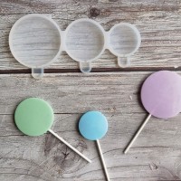 Silikon Yuvarlak Model 3 Farklı Boy Şeker Lolipop Kalıbı