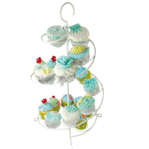 Metal Cupcake Standı Beyaz / 15'Li Kek Standı