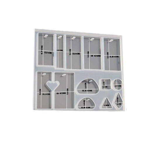 Epoksi Silikon Kalıp  Çoklu Onüçlü Bitişik Kalp 15 CM 15