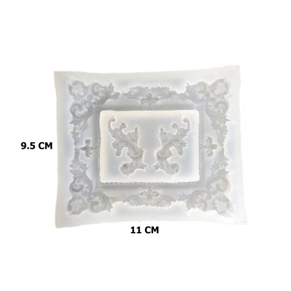 Epoksi Silikon Kalıp Fotoğraf Çerçevesi Yapraklı  9.5X11 CM