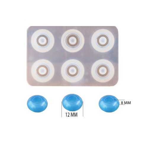 Epoksi Silikon Kalıbı Yatsı Boncuk  Modeli 12 MM 6 LI