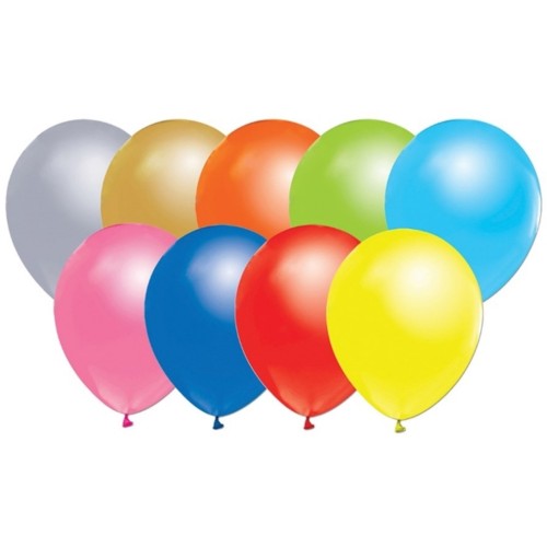 Metalik  Balon 12 İnç Baskısız (100 Adet)  Karışık Renk