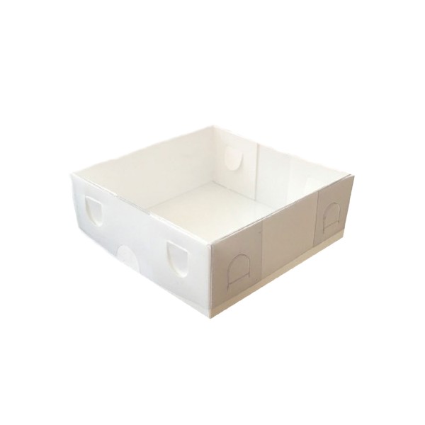 Asetat Kapaklı Karton Kutu 10X10X3 CM (50 Adet) Beyaz Asetat Kapaklı Karton Kutu 10X10X3 CM (50 Adet) Beyaz