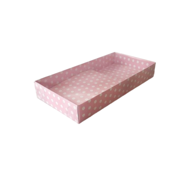 Asetat Kapaklı Karton Kutu 20X10X3 (25 Adet)  Puantiyeli Pembe