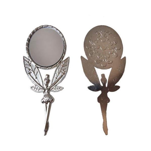 Metal Ayna Melekli Model  (20 Adet)  Gümüş