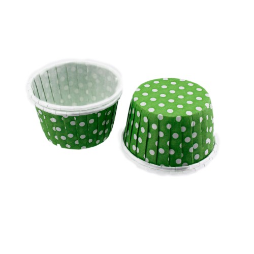 Cupcake Kalıbı Büyük Boy 62*40 Mm (100 Adet) Puantiyeli Yeşil Cupcake Kalıbı Büyük Boy 62*40 Mm (100 Adet) Puantiyeli Yeşil