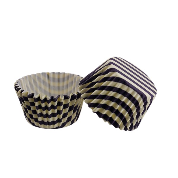 Cupcake Kalıbı Pet Kapsül Kek Kalıbı 48X34 MM (100 Adet) Kreme Mor Cizgili Cupcake Kalıbı Pet Kapsül Kek Kalıbı 48X34 MM (100 Adet) Kreme Mor Cizgili