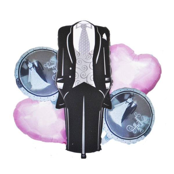Folyo Balon Damat Elbiseli Kalpli 5 Li Set Folyo Balon Damat Elbiseli Kalpli 5 Li Set