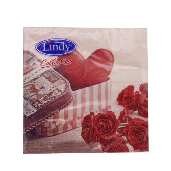 Kalp Desenli  Kağıt Peçete 33 CM X 33 CM  (20 Adet)