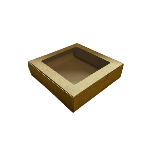 Karton Kutu Pencereli Havlu Kutusu 20X20X5 (10 Adet) Kraft Karton Kutu Pencereli Havlu Kutusu 20X20X5 (10 Adet) Kraft