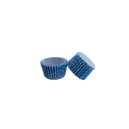 Kek Kalıbı Pet Kapsül 52X45 MM Kağıt Cupcake Kağıdı (100 Adet)  Puantiyeli Mavi