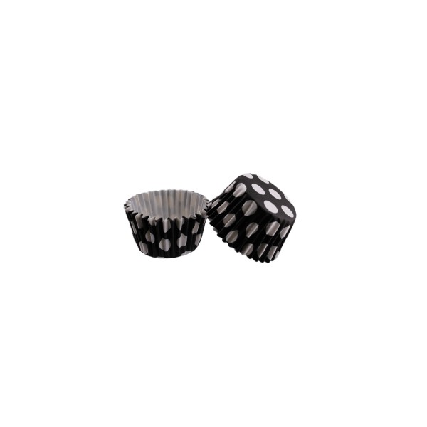 Kek Kalıbı Pet Kapsül 52X45 MM Kağıt Cupcake Kağıdı (100 Adet) Puantiyeli Siyah Kek Kalıbı Pet Kapsül 52X45 MM Kağıt Cupcake Kağıdı (100 Adet) Puantiyeli Siyah