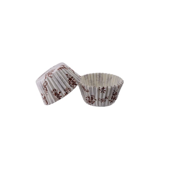 Kek Kalıbı Pet Kapsül 52X45 MM Kağıt Cupcake Kağıdı (100 Adet)  Sarmaşık Desenli