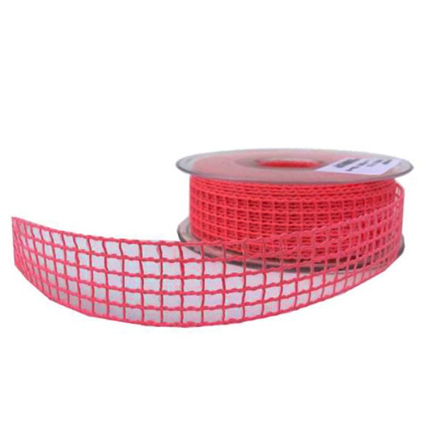 Kurdele Kanaviçe File Modeli 2 CM (20 Metre)  Kırmızı