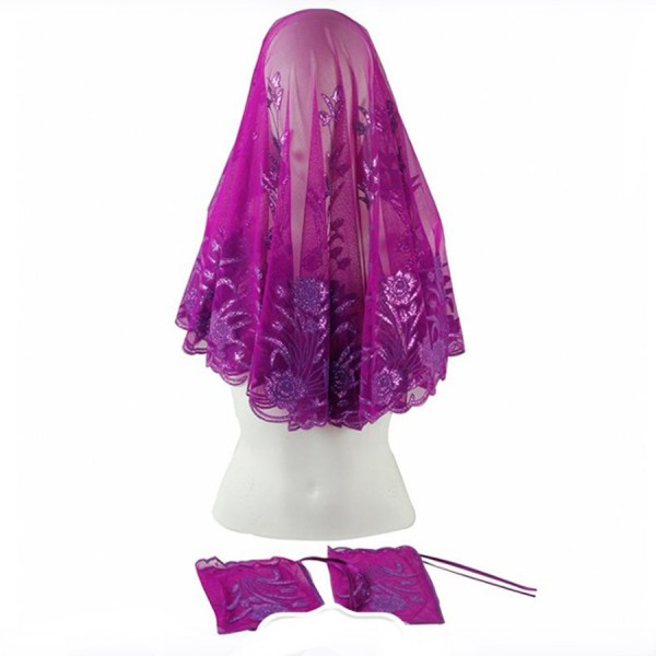 Kına Gecesi Pullu Yüz Örtüsü Allık Duvak  Lila