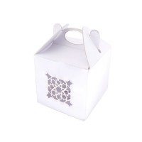 Karton Kutu Lazer Kesim Kına Çerez Ve Hediye İçin 6X6X6 (25 Adet)  Beyaz