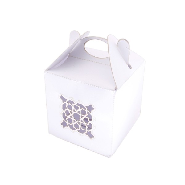 Karton Kutu Lazer Kesim Kına Çerez Ve Hediye İçin 6X6X6 (25 Adet)  Beyaz