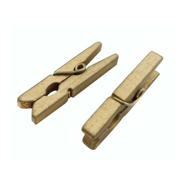 Ahşap Mandal Minik Boy (100 Adet)  Altın